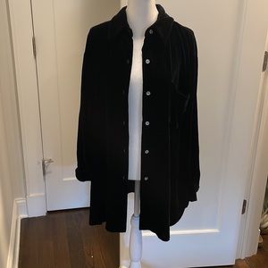DKNY velvet button-down tunic